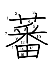 Thứ tự nét chữ 蕃