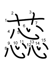Thứ tự nét chữ 蕊