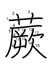 Thứ tự nét chữ 蕨