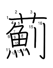 Thứ tự nét chữ 薊