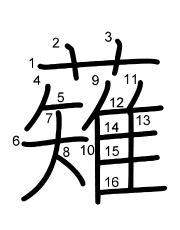 Thứ tự nét chữ 薙