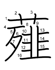 Thứ tự nét chữ 薤