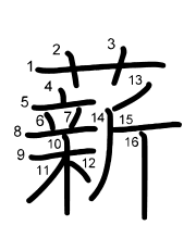 Thứ tự nét chữ 薪