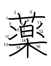Thứ tự nét chữ 薬