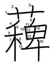 Thứ tự nét chữ 薭