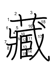 Thứ tự nét chữ 藏