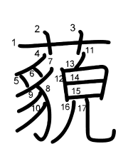 Thứ tự nét chữ 藐