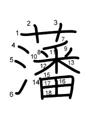 Thứ tự nét chữ 藩