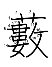 Thứ tự nét chữ 藪