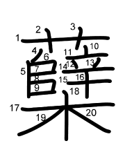 Thứ tự nét chữ 蘖