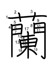 Thứ tự nét chữ 蘭