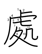 Thứ tự nét chữ 處