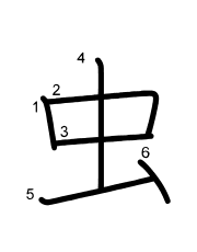 Thứ tự nét chữ 虫