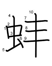 Thứ tự nét chữ 蚌