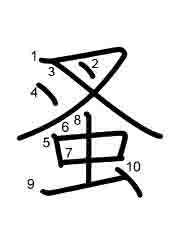 Thứ tự nét chữ 蚤