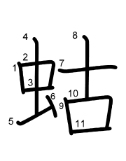 Thứ tự nét chữ 蛄