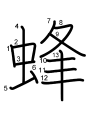 Thứ tự nét chữ 蜂