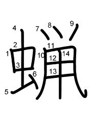 Thứ tự nét chữ 蝋