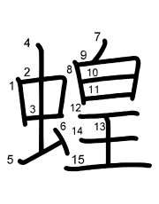 Thứ tự nét chữ 蝗