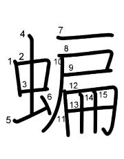 Thứ tự nét chữ 蝙