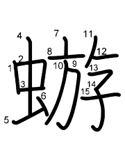 Thứ tự nét chữ 蝣