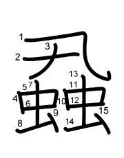 Thứ tự nét chữ 蝨