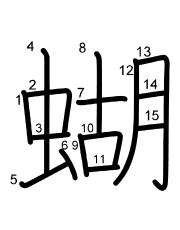 Thứ tự nét chữ 蝴