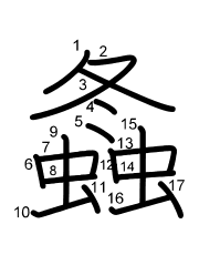 Thứ tự nét chữ 螽