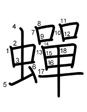 Thứ tự nét chữ 蟬