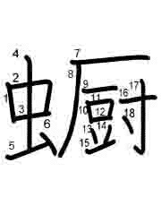 Thứ tự nét chữ 蟵