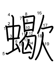 Thứ tự nét chữ 蠍