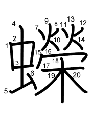Thứ tự nét chữ 蠑