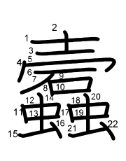 Thứ tự nét chữ 蠧