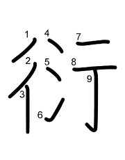 Thứ tự nét chữ 衍