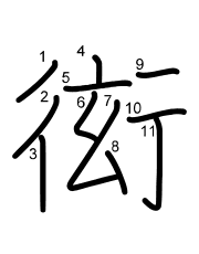 Thứ tự nét chữ 衒