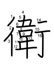Thứ tự nét chữ 衛