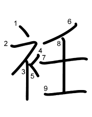 Thứ tự nét chữ 衽