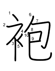 Thứ tự nét chữ 袍