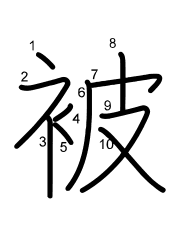 Thứ tự nét chữ 被
