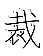 Thứ tự nét chữ 裁