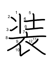 Thứ tự nét chữ 装
