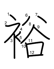 Thứ tự nét chữ 裕