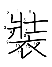 Thứ tự nét chữ 裝