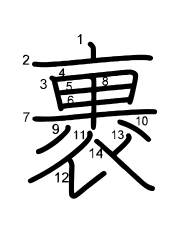 Thứ tự nét chữ 裹