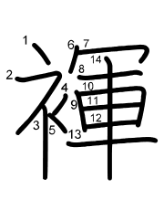 Thứ tự nét chữ 褌