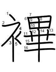 Thứ tự nét chữ 襅