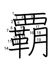 Thứ tự nét chữ 覇