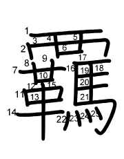 Thứ tự nét chữ 覊