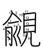 Thứ tự nét chữ 覦
