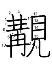Thứ tự nét chữ 覯